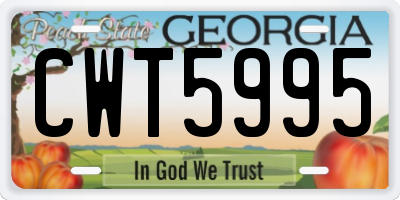 GA license plate CWT5995