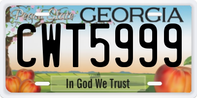 GA license plate CWT5999