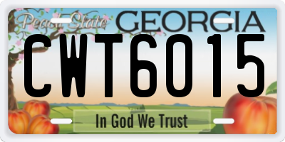 GA license plate CWT6015