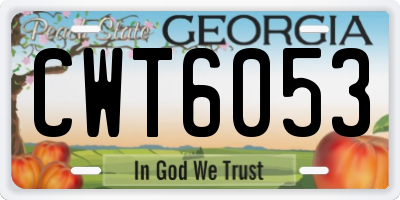 GA license plate CWT6053