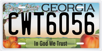 GA license plate CWT6056