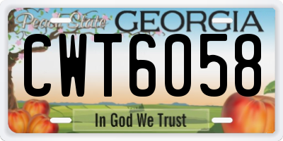 GA license plate CWT6058