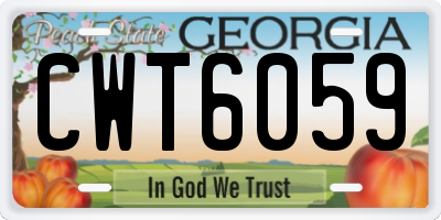 GA license plate CWT6059
