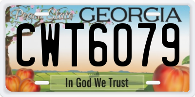 GA license plate CWT6079