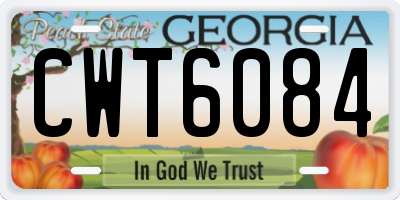 GA license plate CWT6084