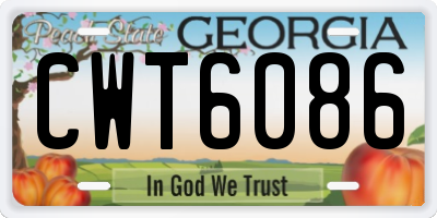 GA license plate CWT6086