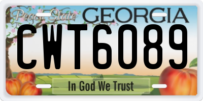 GA license plate CWT6089