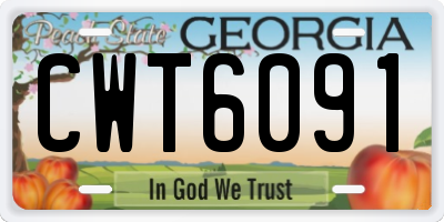 GA license plate CWT6091