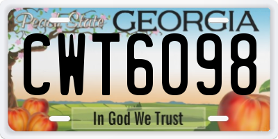 GA license plate CWT6098