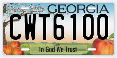 GA license plate CWT6100