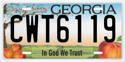 GA license plate CWT6119