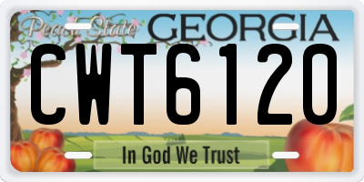 GA license plate CWT6120