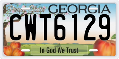 GA license plate CWT6129