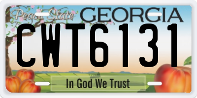 GA license plate CWT6131