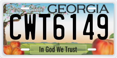 GA license plate CWT6149
