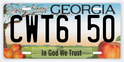 GA license plate CWT6150