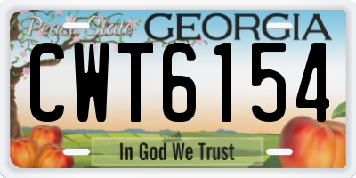 GA license plate CWT6154
