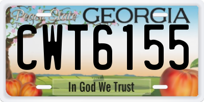 GA license plate CWT6155