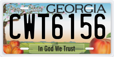 GA license plate CWT6156