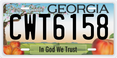 GA license plate CWT6158