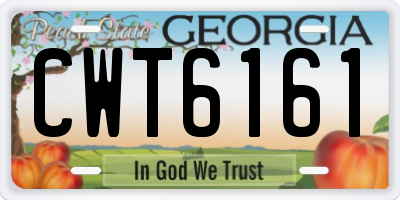 GA license plate CWT6161