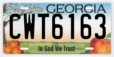 GA license plate CWT6163