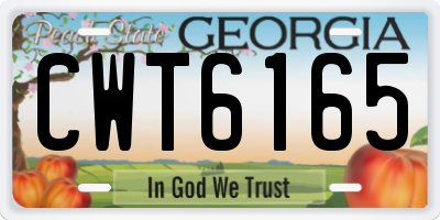 GA license plate CWT6165