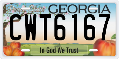 GA license plate CWT6167