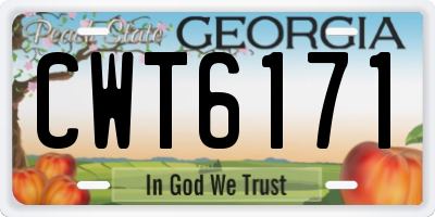 GA license plate CWT6171