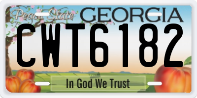 GA license plate CWT6182