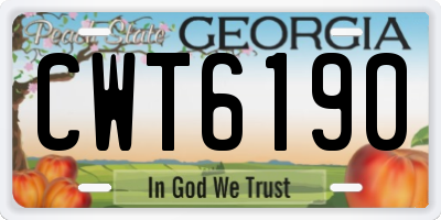 GA license plate CWT6190