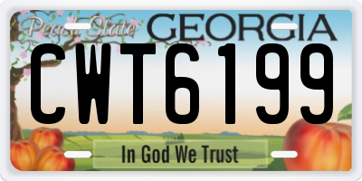 GA license plate CWT6199