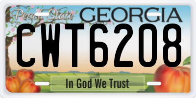 GA license plate CWT6208
