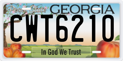 GA license plate CWT6210