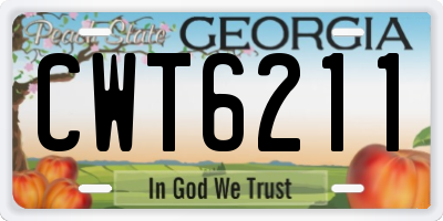GA license plate CWT6211