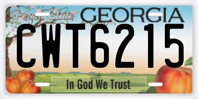 GA license plate CWT6215