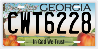GA license plate CWT6228