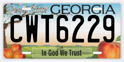 GA license plate CWT6229