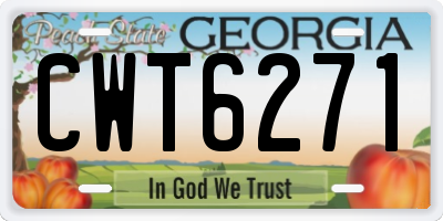 GA license plate CWT6271