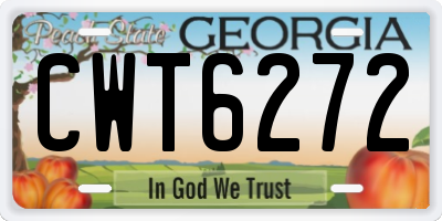 GA license plate CWT6272