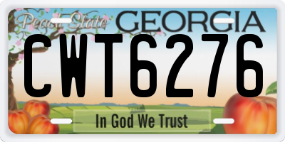 GA license plate CWT6276