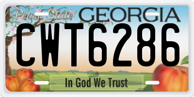 GA license plate CWT6286