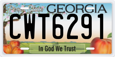 GA license plate CWT6291