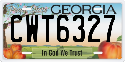 GA license plate CWT6327
