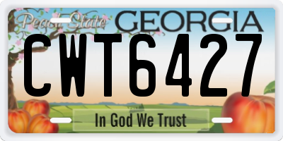 GA license plate CWT6427
