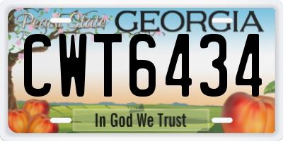 GA license plate CWT6434