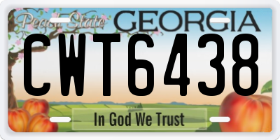 GA license plate CWT6438