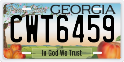 GA license plate CWT6459
