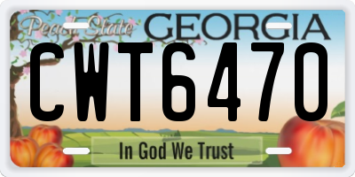 GA license plate CWT6470