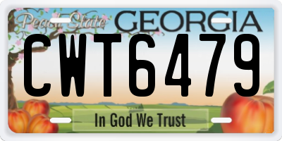GA license plate CWT6479